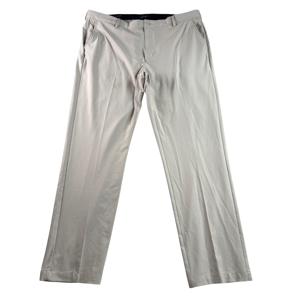 Greg Norman Mens Pants Chino Khaki Beige Straight Fit Stretch 40x32 Golf Casual